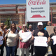 Protestors outside Coca Cola bottlers Peninsula Beverages